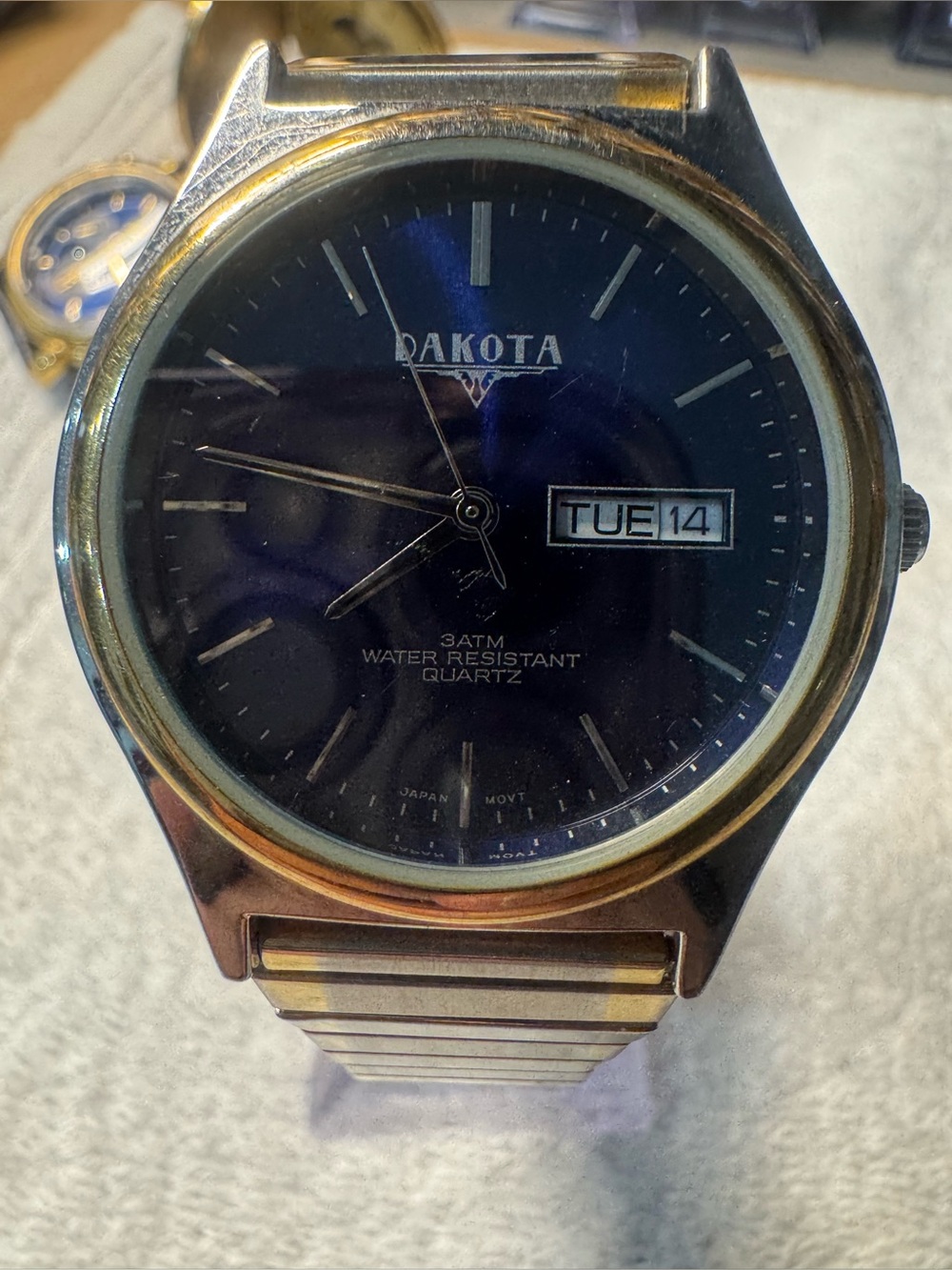 Dakota Men's Blue Dial Gold & Silver Two-Tone Quartz Watch with Day/Date